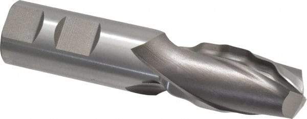 Weldon - 1" Diam, 2" LOC, 2 Flute High Speed Steel Roughing & Finishing Square End Mill - Uncoated, 4-1/2" OAL, 1" Shank Diam, Weldon Shank, 30° Helix, Centercutting - Americas Industrial Supply