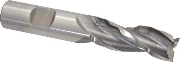 Weldon - 5/8" Diam, 1-5/8" LOC, 3 Flute High Speed Steel Roughing & Finishing Square End Mill - Uncoated, 3-3/4" OAL, 5/8" Shank Diam, Weldon Shank, 30° Helix, Centercutting - Americas Industrial Supply
