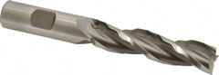 Weldon - 5/8" Diam, 2-1/2" LOC, 3 Flute High Speed Steel Roughing & Finishing Square End Mill - Uncoated, 4-5/8" OAL, 5/8" Shank Diam, Weldon Shank, 30° Helix, Centercutting - Americas Industrial Supply