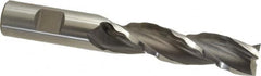 Weldon - 3/4" Diam, 3" LOC, 3 Flute High Speed Steel Roughing & Finishing Square End Mill - Uncoated, 5-1/4" OAL, 3/4" Shank Diam, Weldon Shank, 30° Helix, Centercutting - Americas Industrial Supply
