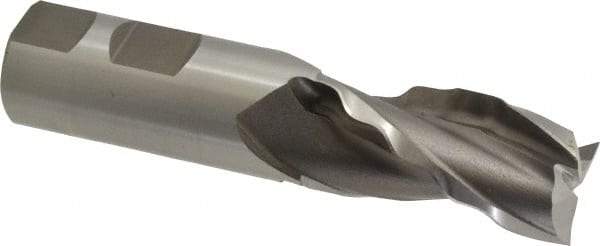 Weldon - 1" Diam, 2" LOC, 3 Flute High Speed Steel Roughing & Finishing Square End Mill - Uncoated, 4-1/2" OAL, 1" Shank Diam, Weldon Shank, 30° Helix, Centercutting - Americas Industrial Supply
