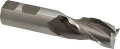 Weldon - 1" Diam, 2" LOC, 3 Flute High Speed Steel Roughing & Finishing Square End Mill - Uncoated, 4-1/2" OAL, 1" Shank Diam, Weldon Shank, 30° Helix, Centercutting - Americas Industrial Supply