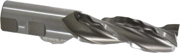 Weldon - 1" Diam, 3" LOC, 3 Flute High Speed Steel Roughing & Finishing Square End Mill - Uncoated, 5-1/2" OAL, 1" Shank Diam, Weldon Shank, 30° Helix, Centercutting - Americas Industrial Supply