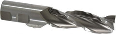 Weldon - 1" Diam, 3" LOC, 3 Flute High Speed Steel Roughing & Finishing Square End Mill - Uncoated, 5-1/2" OAL, 1" Shank Diam, Weldon Shank, 30° Helix, Centercutting - Americas Industrial Supply