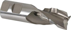 Weldon - 1-1/4" Diam, 2" LOC, 3 Flute High Speed Steel Roughing & Finishing Square End Mill - Uncoated, 4-1/2" OAL, 1-1/4" Shank Diam, Weldon Shank, 30° Helix, Centercutting - Americas Industrial Supply