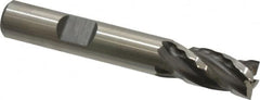 Weldon - 3/8" Diam, 3/4" LOC, 4 Flute High Speed Steel Roughing & Finishing Square End Mill - Uncoated, 2-1/2" OAL, 3/8" Shank Diam, Weldon Shank, 30° Helix, Non-Centercutting - Americas Industrial Supply