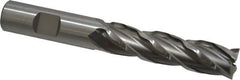 Weldon - 5/8" Diam, 2-1/2" LOC, 4 Flute High Speed Steel Roughing & Finishing Square End Mill - Uncoated, 4-5/8" OAL, 5/8" Shank Diam, Weldon Shank, 30° Helix, Non-Centercutting - Americas Industrial Supply