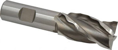 Weldon - 1" Diam, 1-7/8" LOC, 4 Flute High Speed Steel Roughing & Finishing Square End Mill - Uncoated, 4-1/8" OAL, 3/4" Shank Diam, Weldon Shank, 30° Helix, Non-Centercutting - Americas Industrial Supply