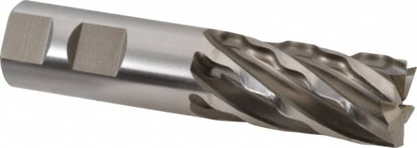 Weldon - 1" Diam, 2" LOC, 6 Flute High Speed Steel Roughing & Finishing Square End Mill - Uncoated, 4-1/2" OAL, 1" Shank Diam, Weldon Shank, 30° Helix, Non-Centercutting - Americas Industrial Supply
