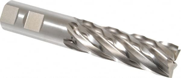 Weldon - 1" Diam, 3" LOC, 6 Flute High Speed Steel Roughing & Finishing Square End Mill - Uncoated, 5-1/2" OAL, 1" Shank Diam, Weldon Shank, 30° Helix, Non-Centercutting - Americas Industrial Supply