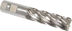 Weldon - 1" Diam, 3" LOC, 6 Flute High Speed Steel Roughing & Finishing Square End Mill - Uncoated, 5-1/2" OAL, 1" Shank Diam, Weldon Shank, 30° Helix, Non-Centercutting - Americas Industrial Supply