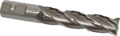 Made in USA - 1" Diam, 4" LOC, 4 Flute High Speed Steel Roughing & Finishing Square End Mill - Uncoated, 6-1/2" OAL, 1" Shank Diam, Weldon Shank, 30° Helix, Non-Centercutting - Americas Industrial Supply