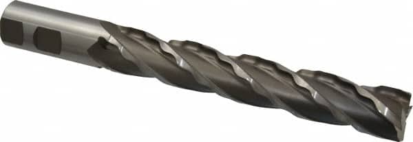 Weldon - 1" Diam, 6" LOC, 4 Flute High Speed Steel Roughing & Finishing Square End Mill - Uncoated, 8-1/2" OAL, 1" Shank Diam, Weldon Shank, 30° Helix, Non-Centercutting - Americas Industrial Supply