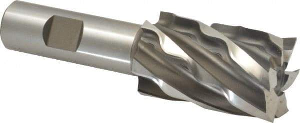 Weldon - 1-1/4" Diam, 2" LOC, 6 Flute High Speed Steel Roughing & Finishing Square End Mill - Uncoated, 4-1/4" OAL, 3/4" Shank Diam, Weldon Shank, 30° Helix, Non-Centercutting - Americas Industrial Supply