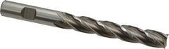 Weldon - 1/2" Diam, 3" LOC, 4 Flute High Speed Steel Roughing & Finishing Square End Mill - Uncoated, 5" OAL, 1/2" Shank Diam, Weldon Shank, 30° Helix, Centercutting, Regular Length - Americas Industrial Supply