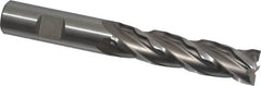Weldon - 5/8" Diam, 2-1/2" LOC, 4 Flute High Speed Steel Roughing & Finishing Square End Mill - Uncoated, 4-5/8" OAL, 5/8" Shank Diam, Weldon Shank, 30° Helix, Centercutting, Regular Length - Americas Industrial Supply