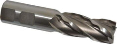 Weldon - 7/8" Diam, 1-7/8" LOC, 4 Flute High Speed Steel Roughing & Finishing Square End Mill - Uncoated, 4-1/8" OAL, 7/8" Shank Diam, Weldon Shank, 30° Helix, Centercutting, Regular Length - Americas Industrial Supply