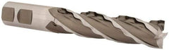 Weldon - 7/8" Diam, 3-1/2" LOC, 4 Flute High Speed Steel Roughing & Finishing Square End Mill - Uncoated, 5-3/4" OAL, 7/8" Shank Diam, Weldon Shank, 30° Helix, Centercutting, Regular Length - Americas Industrial Supply