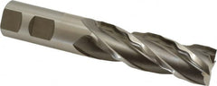 Weldon - 1" Diam, 3" LOC, 4 Flute High Speed Steel Roughing & Finishing Square End Mill - Uncoated, 5-1/2" OAL, 1" Shank Diam, Weldon Shank, 30° Helix, Centercutting, Regular Length - Americas Industrial Supply