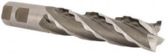 Weldon - 1" Diam, 4" LOC, 4 Flute High Speed Steel Roughing & Finishing Square End Mill - Uncoated, 6-1/2" OAL, 1" Shank Diam, Weldon Shank, 30° Helix, Centercutting, Regular Length - Americas Industrial Supply