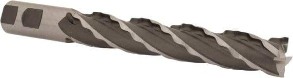Weldon - 1" Diam, 6" LOC, 4 Flute High Speed Steel Roughing & Finishing Square End Mill - Uncoated, 8-1/2" OAL, 1" Shank Diam, Weldon Shank, 30° Helix, Centercutting, Regular Length - Americas Industrial Supply