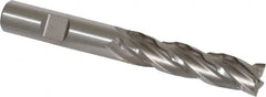 Weldon - 1/2" Diam, 2" LOC, 4 Flute Cobalt Roughing & Finishing Square End Mill - Uncoated, 4" OAL, 1/2" Shank Diam, Weldon Shank, 30° Helix, Non-Centercutting - Americas Industrial Supply