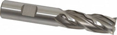 Weldon - 5/8" Diam, 1-5/8" LOC, 4 Flute Cobalt Roughing & Finishing Square End Mill - Uncoated, 3-3/4" OAL, 5/8" Shank Diam, Weldon Shank, 30° Helix, Non-Centercutting - Americas Industrial Supply