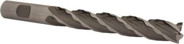 Weldon - 5/8" Diam, 4" LOC, 4 Flute Cobalt Roughing & Finishing Square End Mill - Uncoated, 6-1/8" OAL, 5/8" Shank Diam, Weldon Shank, 30° Helix, Non-Centercutting - Americas Industrial Supply