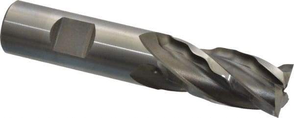 Weldon - 3/4" Diam, 1-5/8" LOC, 4 Flute Cobalt Roughing & Finishing Square End Mill - Uncoated, 3-7/8" OAL, 3/4" Shank Diam, Weldon Shank, 30° Helix, Non-Centercutting - Americas Industrial Supply