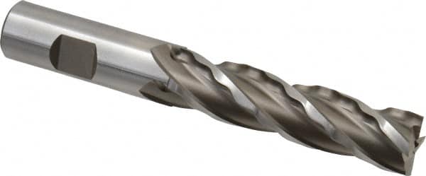 Weldon - 3/4" Diam, 3" LOC, 4 Flute Cobalt Roughing & Finishing Square End Mill - Uncoated, 5-1/4" OAL, 3/4" Shank Diam, Weldon Shank, 30° Helix, Non-Centercutting - Americas Industrial Supply