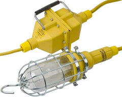 Woodhead Electrical - 120 VAC, 100 Watt, Electric, Incandescent Portable Handheld Work Light - 10' Cord, 1 Head, 1,000 Lumens, Zinc-Plated Steel, 120.65mm Wide x 457.2mm High - Americas Industrial Supply