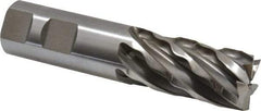 Weldon - 1" Diam, 2" LOC, 6 Flute Cobalt Roughing & Finishing Square End Mill - Uncoated, 4-1/2" OAL, 1" Shank Diam, Weldon Shank, 30° Helix, Non-Centercutting - Americas Industrial Supply