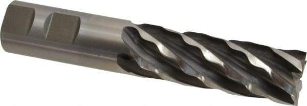 Weldon - 1" Diam, 3" LOC, 6 Flute Cobalt Roughing & Finishing Square End Mill - Uncoated, 5-1/2" OAL, 1" Shank Diam, Weldon Shank, 30° Helix, Non-Centercutting - Americas Industrial Supply