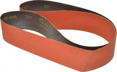 3M - 2-1/2" Wide x 60" OAL, 80 Grit, Ceramic Abrasive Belt - Ceramic, Medium, Coated, YF Weighted Cloth Backing, Wet/Dry, Series 777F - Americas Industrial Supply