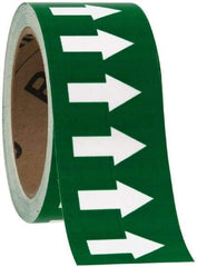 NMC - Pipe Marker with No Legend and Arrow Graphic - 10 to 10" Pipe Outside Diam, White on Green - Americas Industrial Supply