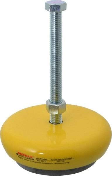 Gibraltar - 500 Lb Capacity, 1/2-13 Thread, Zinc Stud, Machine Socket Mount Leveling Mount - 127mm Stud Length, 127mm Base Diam, Elastomer Pad - Americas Industrial Supply