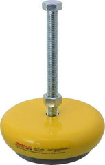 Gibraltar - 500 Lb Capacity, 1/2-13 Thread, Zinc Stud, Machine Socket Mount Leveling Mount - 127mm Stud Length, 127mm Base Diam, Elastomer Pad - Americas Industrial Supply