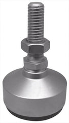 Gibraltar - 50 Lb Capacity, 3/8-16 Thread, 3-1/2" OAL, Stainless Steel Stud, Studded Socket Mount Leveling Mount - 2" Stud Length, 1-1/4" Base Diam, Stainless Steel Pad, 5/8" Hex - Americas Industrial Supply