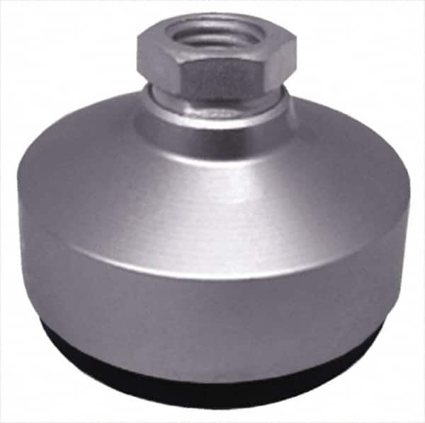 Gibraltar - 120 Lb Capacity, 1/2-13 Thread, 1-3/4" OAL, Stainless Steel Stud, Tapped Socket Mount Leveling Pad - 1-7/8" Base Diam, Stainless Steel Pad, 3/4" Hex - Americas Industrial Supply