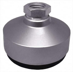 Gibraltar - 2400 Lb Capacity, 1/2-13 Thread, 1-3/4" OAL, Stainless Steel Stud, Tapped Socket Mount Leveling Pad - 1-7/8" Base Diam, Stainless Steel Pad, 3/4" Hex - Americas Industrial Supply