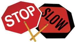 NMC - "Stop", 18" Wide x 18" High, Plastic Stop & Yield Signs - Octagon, Handheld Mount - Americas Industrial Supply