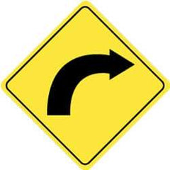 NMC - "Left Arrow", 24" Wide x 24" High, Aluminum Traffic Control Signs - 0.08" Thick, Black on Yellow, High Intensity Reflectivity, Diamond, Post Mount - Americas Industrial Supply