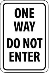 NMC - "Caution - Drive Slowly", 12" Wide x 18" High, Aluminum Traffic Control Signs - 0.08" Thick, Black on White, High Intensity Reflectivity, Rectangle, Post Mount - Americas Industrial Supply