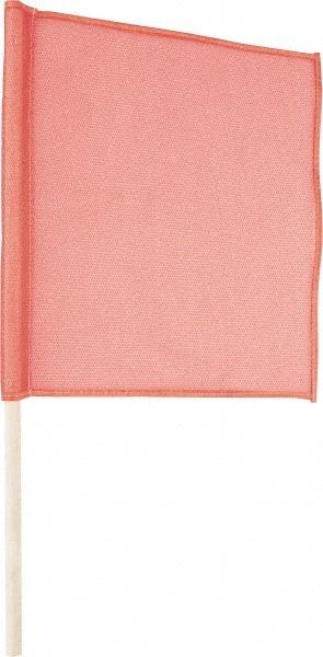 NMC - 18 Inch Wide x 18 Inch High Vinyl Mesh Warning Flag - 30 Inch Overall Height, 3/4 Inch Dowel Handle, Orange - Americas Industrial Supply