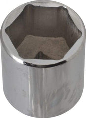 Proto - 1/2" Drive, Standard Hand Socket - 6 Points, 1-3/4" OAL, Alloy Steel, Chrome Finish - Americas Industrial Supply