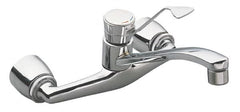 Moen - Wall Mount, Kitchen Faucet with Spray - One Handle, Lever Handle, Standard Spout - Americas Industrial Supply