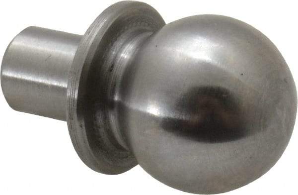 Jergens - 1/2" Ball Diam, 1/4" Shank Diam, Steel Construction Tooling Ball - 5/8" Ball Center to Shank Bottom, 5/16" Ball Center to Shoulder Bottom, with Shoulder - Americas Industrial Supply