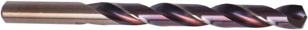 Precision Twist Drill - 3/8" 135° High Speed Steel Jobber Drill - Purple/Bronze Finish, Right Hand Cut, 5" OAL, Split Point - Americas Industrial Supply