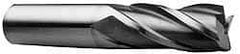 Hertel - 7/8", 3-1/2" LOC, 7/8" Shank Diam, 5-3/4" OAL, 4 Flute, High Speed Steel Square End Mill - Single End, Uncoated, Spiral Flute, 30° Helix, Centercutting, Right Hand Cut, Right Hand Flute - Americas Industrial Supply