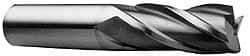 Hertel - 1-1/4", 3" LOC, 1-1/4" Shank Diam, 5-1/2" OAL, 4 Flute, High Speed Steel Square End Mill - Single End, Uncoated, Spiral Flute, 30° Helix, Centercutting, Right Hand Cut, Right Hand Flute - Americas Industrial Supply